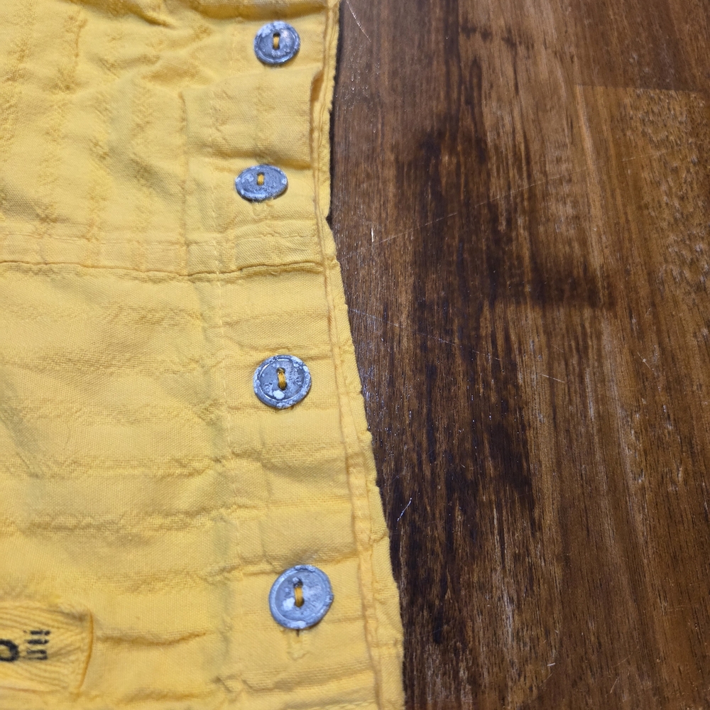 Vintage Gitano Womens Boxy Tank Top Shirt Hot Yellow 90s SZ L Cottegecore - Picture 4 of 8